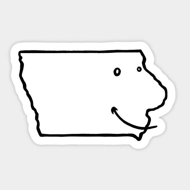 Smilin' Iowa Sticker by stuffbrawl